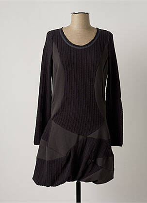Robe mi-longue manches longues manches longues gris ARELINE femme