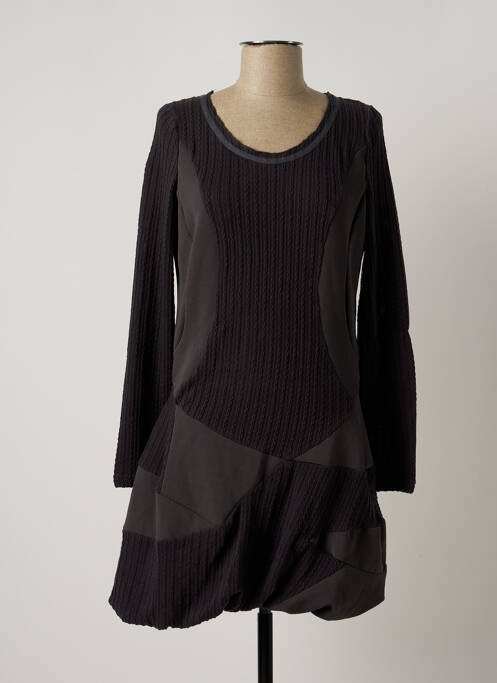 Robe mi-longue manches longues manches longues gris ARELINE femme