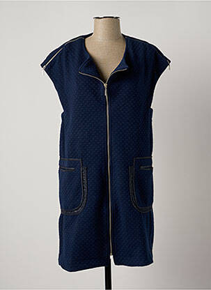 Robe mi-longue manches courtes manches courtes bleu ARELINE femme
