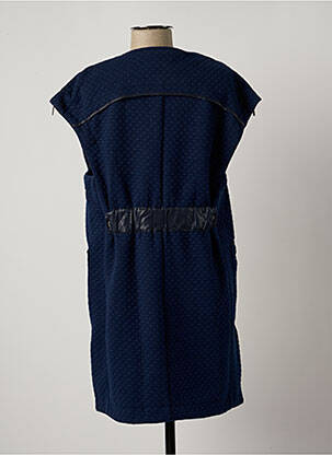 Robe mi-longue manches courtes manches courtes bleu ARELINE femme