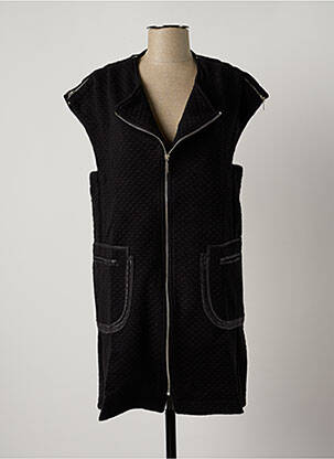 Robe mi-longue manches courtes manches courtes noir ARELINE femme