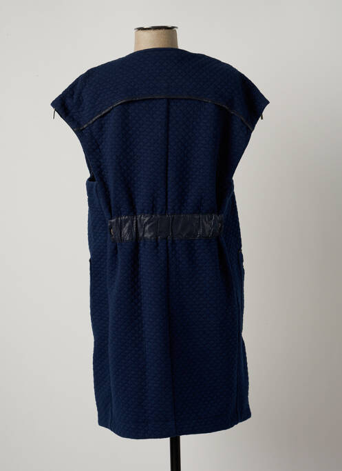 Robe mi-longue manches courtes manches courtes bleu ARELINE femme