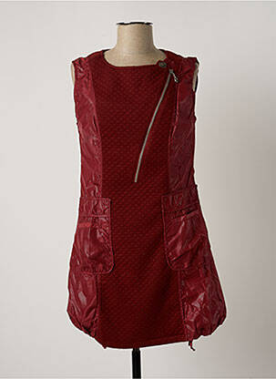 Robe courte sans manche sans manche rouge ARELINE femme