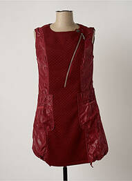 Robe courte sans manche sans manche rouge ARELINE femme