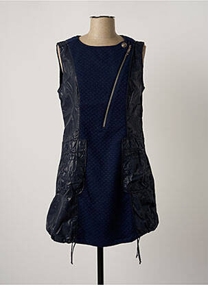 Robe courte sans manche sans manche bleu ARELINE femme