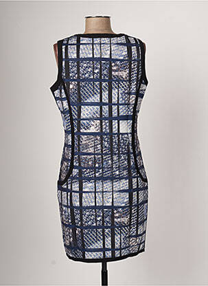 Robe mi-longue imprimé fantaisie sans manche bleu ARELINE femme