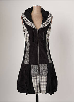 Robe mi-longue sans manche sans manche noir ARELINE femme