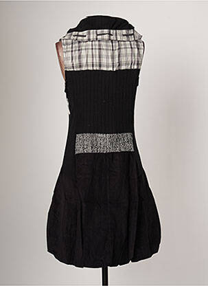Robe mi-longue sans manche sans manche noir ARELINE femme