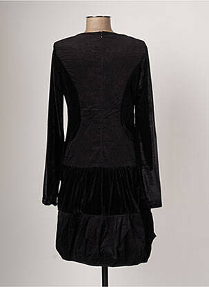 Robe mi-longue manches longues manches longues noir ARELINE femme