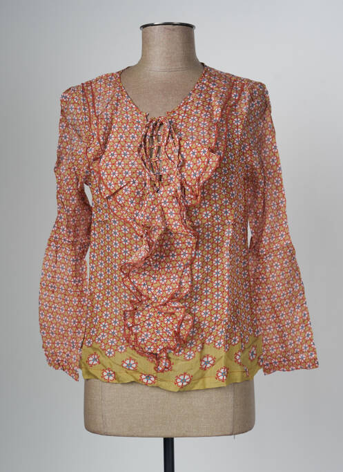 Blouse manches longues manches longues orange ARELINE femme