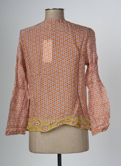 Blouse manches longues manches longues orange ARELINE femme