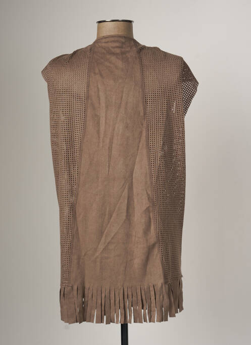 Gilet manches courtes marron ARELINE pour femme