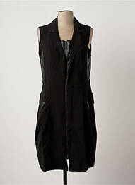 Robe pull coupe cintrée sans manche noir ARELINE femme