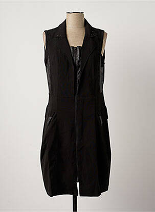 Robe pull coupe cintrée sans manche noir ARELINE femme