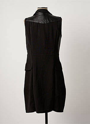 Robe pull coupe cintrée sans manche noir ARELINE femme