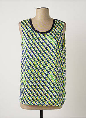 Top coupe fluide sans manche vert ARELINE femme