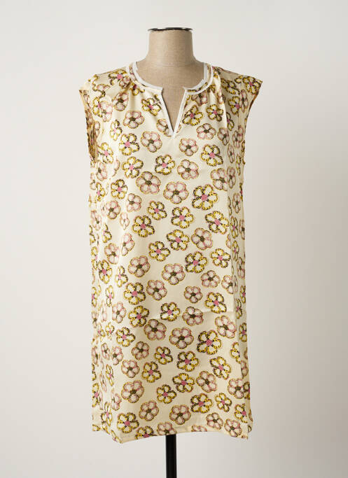 Robe courte sans manche sans manche beige ARELINE femme