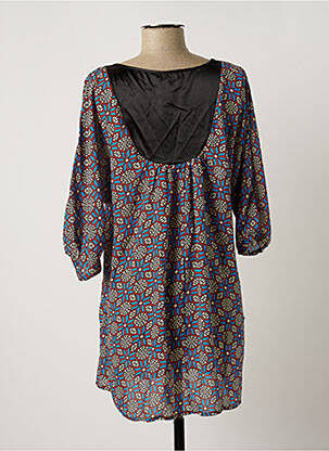 Tunique manches courtes coupe cintrée bleu ARELINE femme