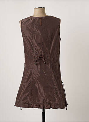 Robe courte sans manche sans manche marron ARELINE femme