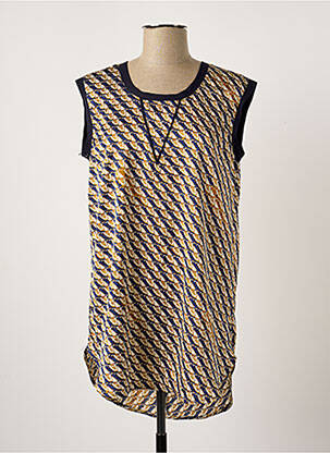Top imprimé fantaisie sans manche bleu ARELINE femme