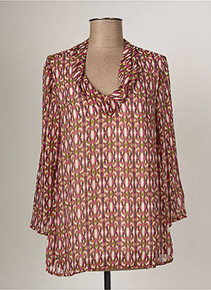 Tunique manches longues légère et transparente rose ARELINE femme