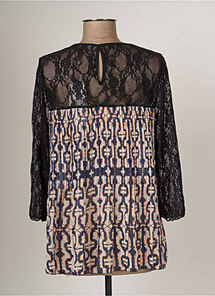 Top tissage crêpe manches 3/4 noir ARELINE femme