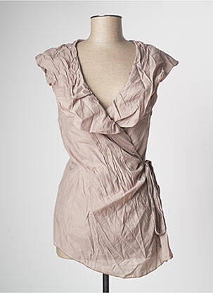 Gilet cache-cœur coupe cintrée marron ARELINE femme