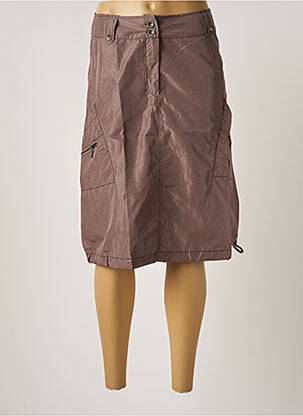 Jupe mi-longue taille normale marron ARELINE femme