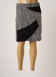 Jupe mi-longue coupe droite noir ARELINE femme
