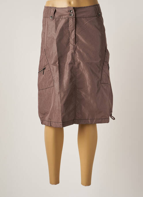 Jupe mi-longue taille normale marron ARELINE femme