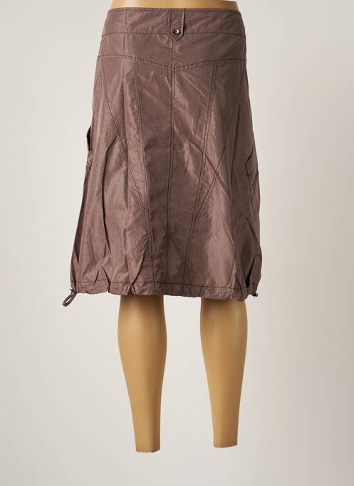 Jupe mi-longue taille normale marron ARELINE femme