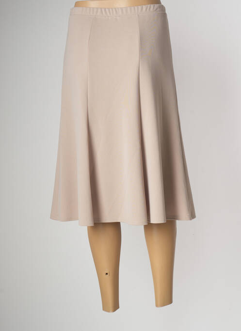 Jupe mi-longue beige GEVANA femme