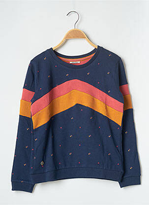 Sweat-shirt finition bords-côtes manches longues bleu J&JOY fille