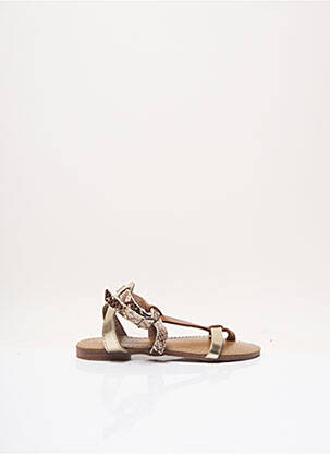 Sandales/nu pieds tissage métallisé chiquet marron REQINS fille