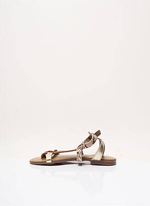Sandales/nu pieds tissage métallisé chiquet marron REQINS fille