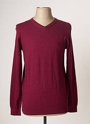 Pull col v manches longues rouge CAMBRIDGE homme