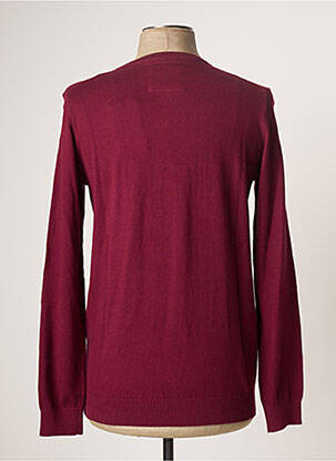 Pull col v manches longues rouge CAMBRIDGE homme