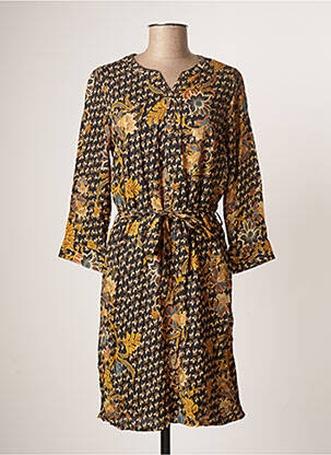 Robe mi-longue manches 3/4 manches 3/4 noir DIANE LAURY femme