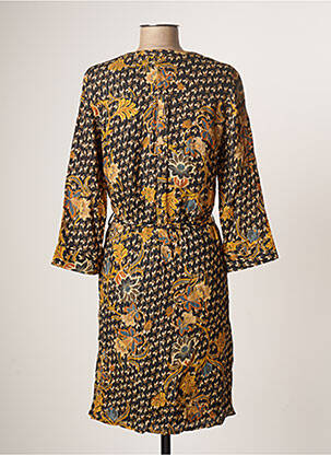 Robe mi-longue manches 3/4 manches 3/4 noir DIANE LAURY femme