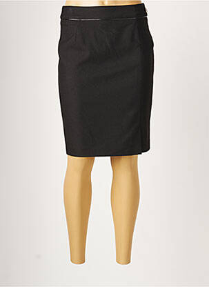 Jupe mi-longue taille normale noir JULIE GUERLANDE femme