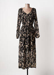 Robe longue manches longues manches longues noir JULIE GUERLANDE femme