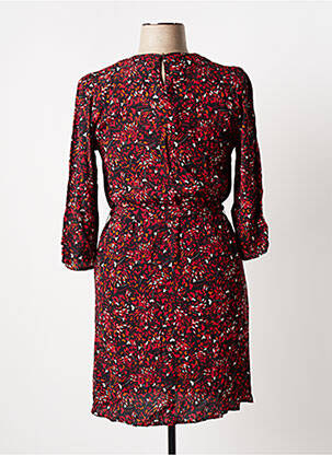 Robe mi-longue imprimé fleurs manches longues rouge JULIE GUERLANDE femme