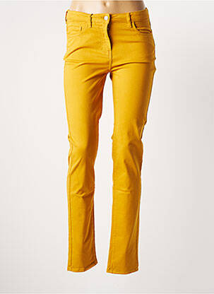 Pantalon slim taille élastique taille basse jaune JULIE GUERLANDE femme