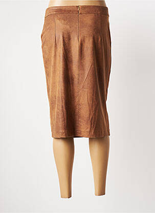 Jupe mi-longue stretch marron JULIE GUERLANDE femme