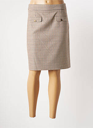 Jupe mi-longue coupe droite beige JULIE GUERLANDE femme