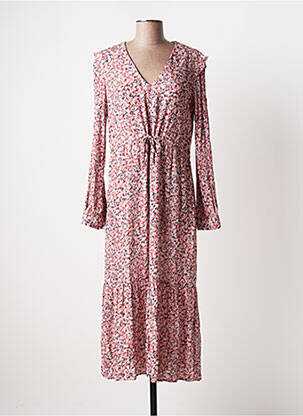Robe longue manches longues manches longues rose C'EST BEAU LA VIE femme