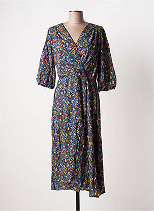 Robe longue manches longues manches longues bleu C'EST BEAU LA VIE femme
