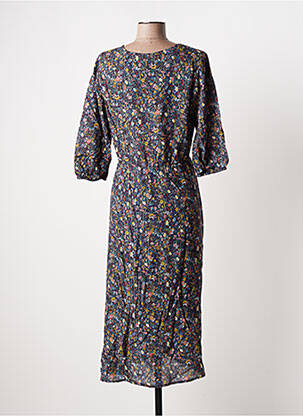 Robe longue manches longues manches longues bleu C'EST BEAU LA VIE femme