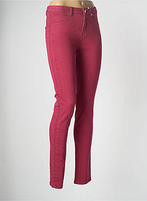Pantalon slim tissage popeline taille normale rose C'EST BEAU LA VIE femme