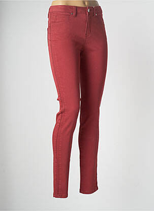 Pantalon slim tissage popeline taille normale rouge C'EST BEAU LA VIE femme